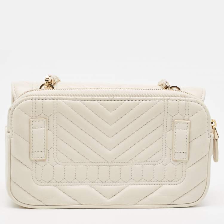 Pre Owned Bvlgari Off White Quilted Leather Serpenti Forever Convertible Belt Bag