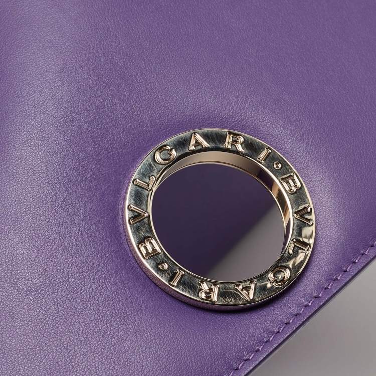 Pre Owned Bvlgari Purple/Black Leather Bvlgari Duet Top Handle Bag