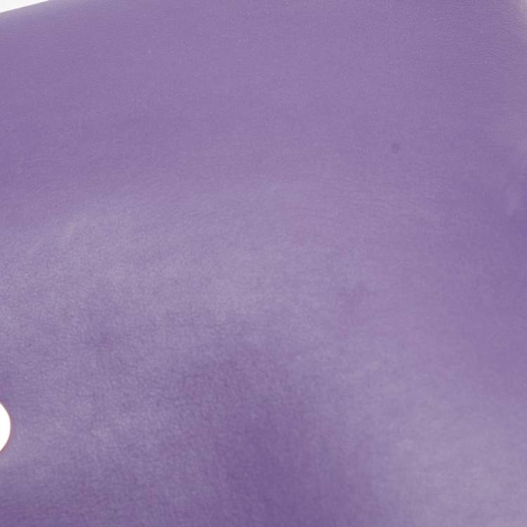 Pre Owned Bvlgari Purple/Black Leather Bvlgari Duet Top Handle Bag