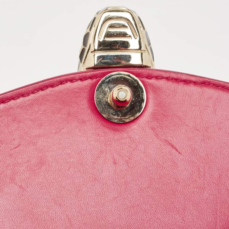 Pre Owned Bvlgari Pink Stingray and Leather Serpenti Forever Shoulder Bag