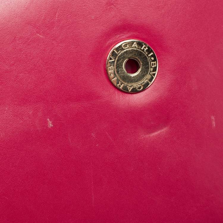 Pre Owned Bvlgari Pink Stingray and Leather Serpenti Forever Shoulder Bag