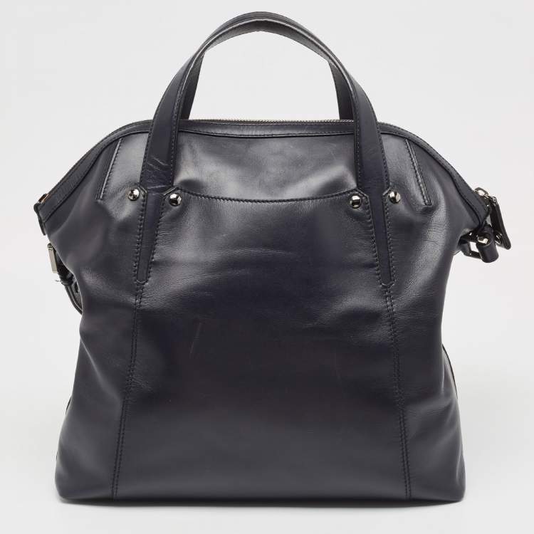 Pre Owned Bvlgari Black Leather Zip Satchel