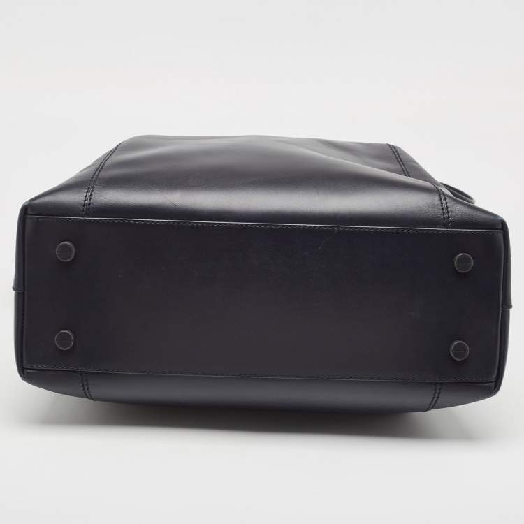 Pre Owned Bvlgari Black Leather Zip Satchel