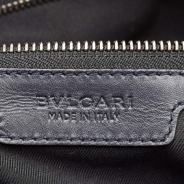 Pre Owned Bvlgari Black Leather Zip Satchel