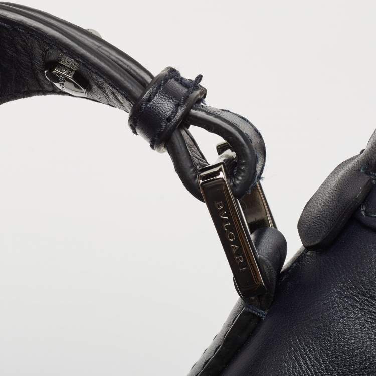 Pre Owned Bvlgari Black Leather Zip Satchel