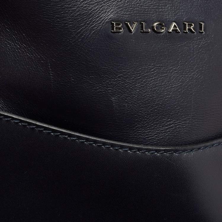 Pre Owned Bvlgari Black Leather Zip Satchel