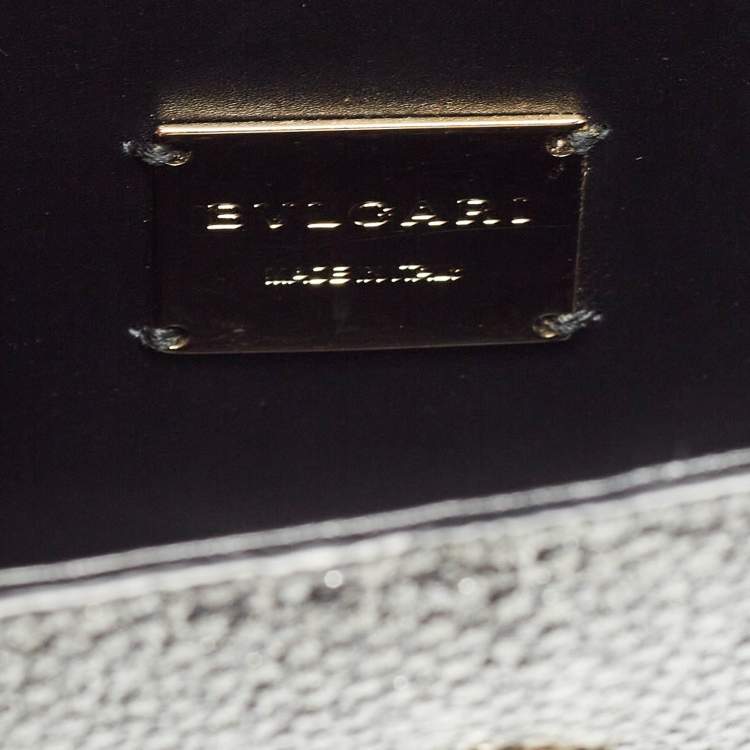 Pre Owned Bvlgari Grey Stingray and Leather Serpenti Forever Chain Clutch