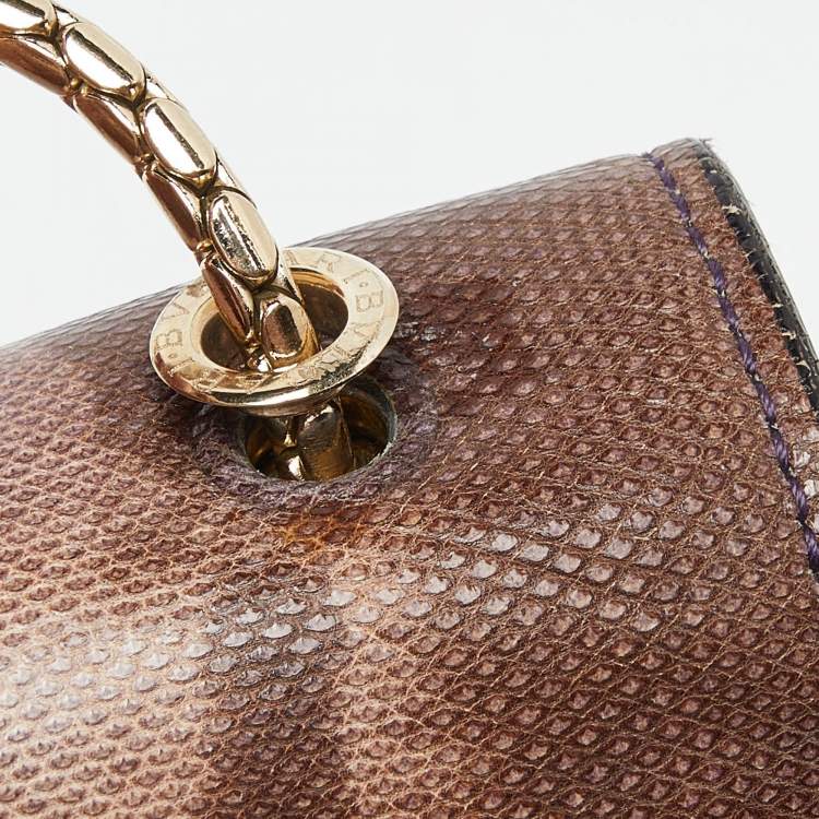 Pre Owned Bvlgari Purple Karung Serpenti Forever Flap Shoulder Bag