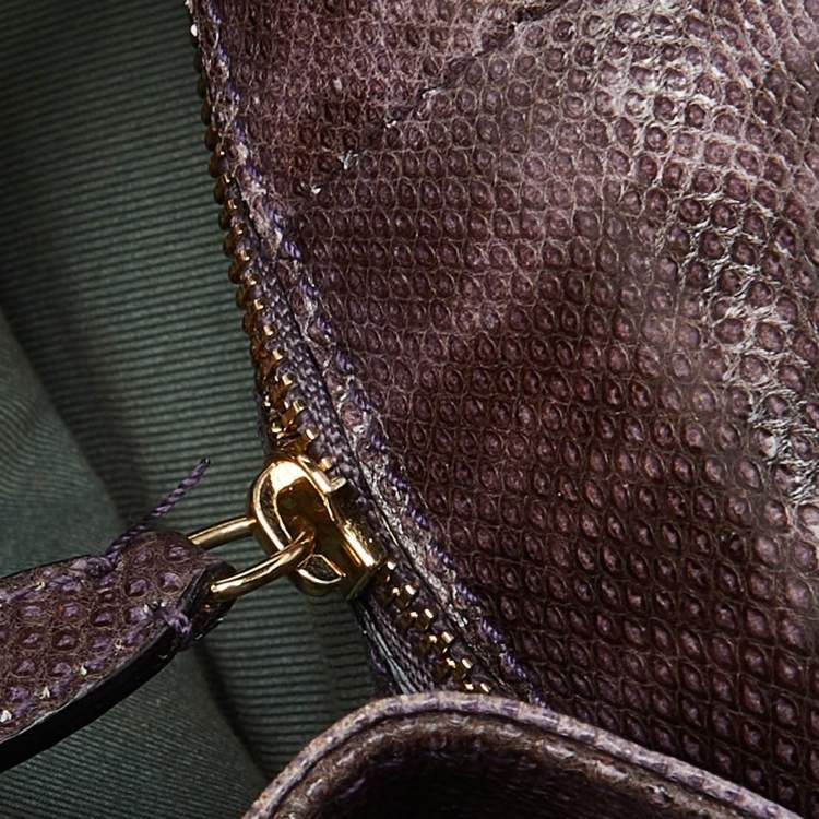 Pre Owned Bvlgari Purple Karung Serpenti Forever Flap Shoulder Bag