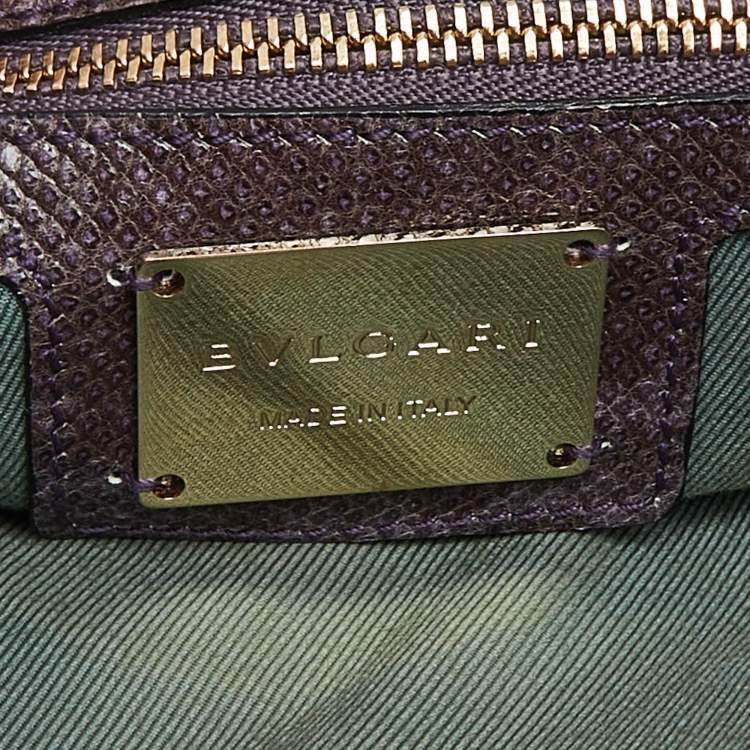 Pre Owned Bvlgari Purple Karung Serpenti Forever Flap Shoulder Bag