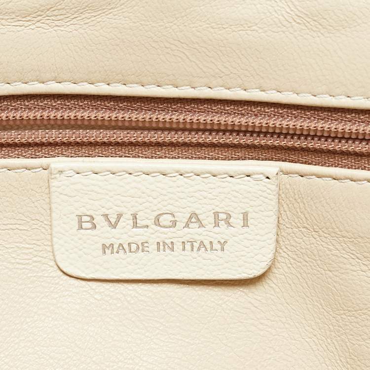 Pre Owned Bvlgari Off White Leather Chandra Shoulder Bag