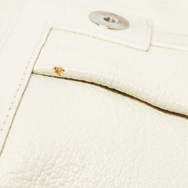 Pre Owned Bvlgari Off White Leather Chandra Shoulder Bag