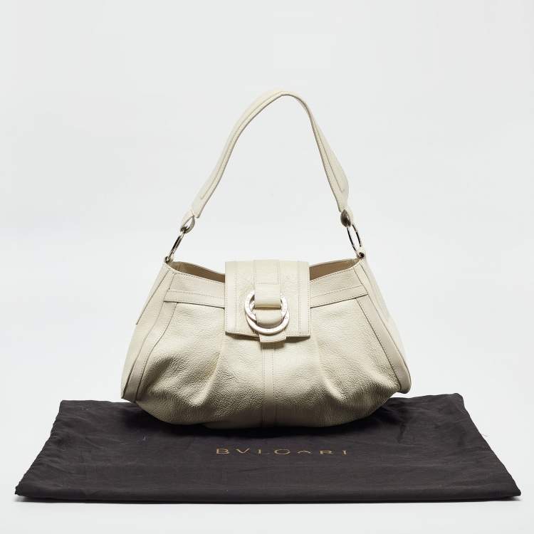 Pre Owned Bvlgari Off White Leather Chandra Shoulder Bag