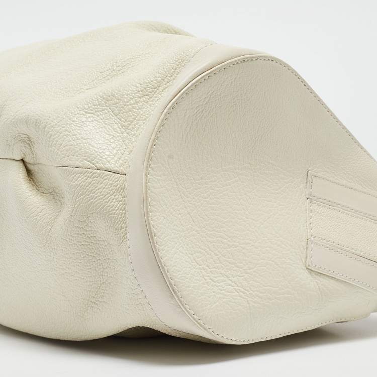 Pre Owned Bvlgari Off White Leather Chandra Shoulder Bag