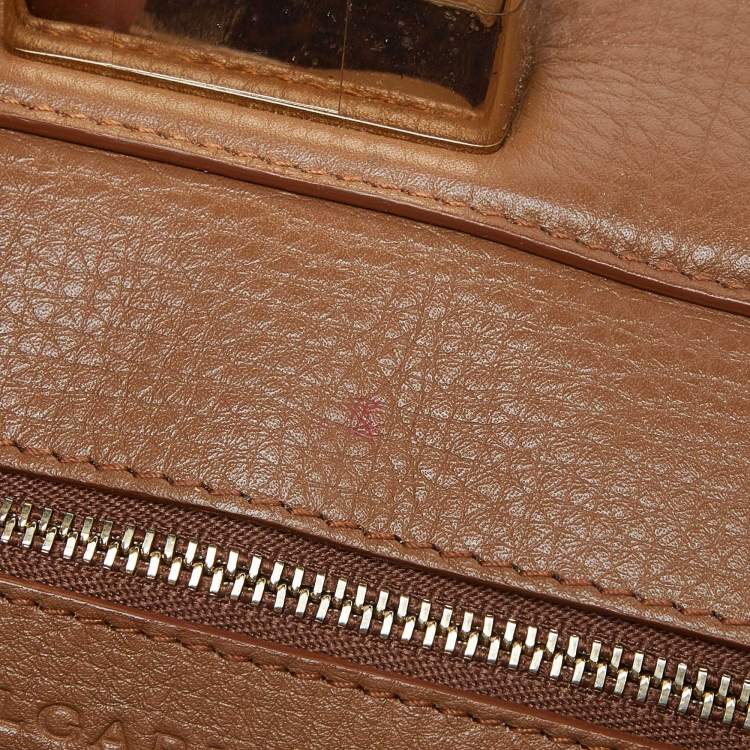Pre Owned Bvlgari Tri Color Leather Isabella Rossellini Top Handle Bag