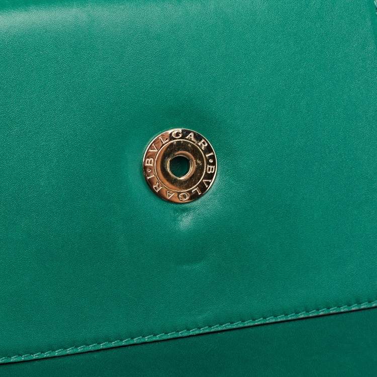 Pre Owned Bvlgari Green Leather Medium Serpenti Forever Shoulder Bag