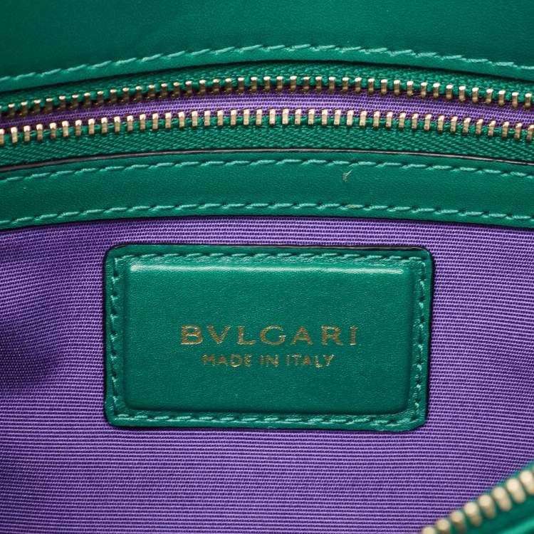 Pre Owned Bvlgari Green Leather Medium Serpenti Forever Shoulder Bag