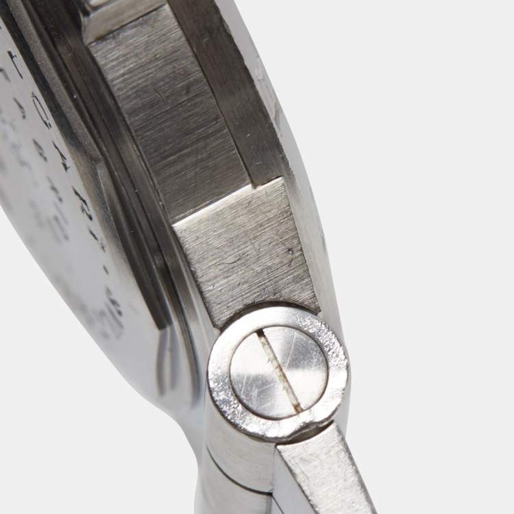 Pre Owned Bvlgari White Stainless Steel Diagono LCV35S Men's Wristwatch 35 mm
