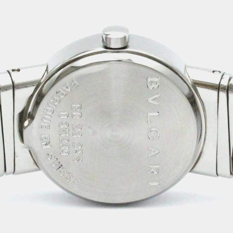 Pre Owned Bvlgari Black Stainless Steel Tubogas Quartz Women's Wristwatch 23 mm