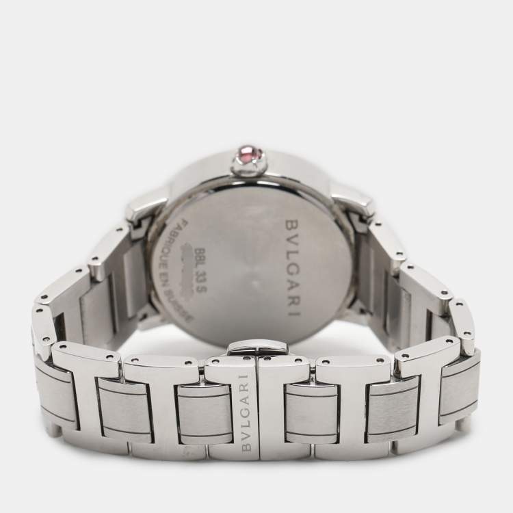 Pre Owned Bvlgari Silver Diamond Stainless Steel Bvlgari Bvlgari BBL33S Women's Wristwatch 33 mm