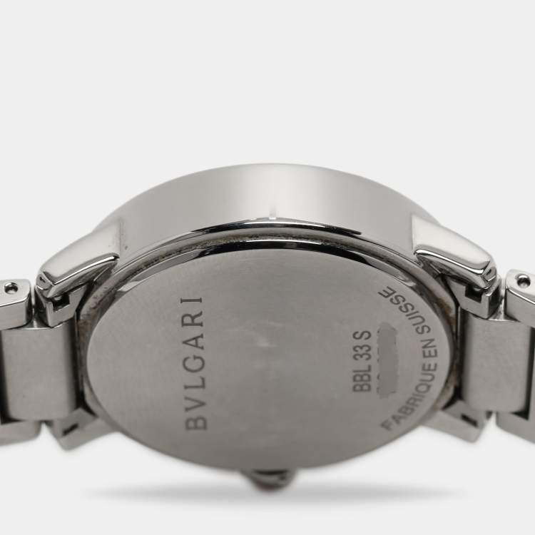 Pre Owned Bvlgari Silver Diamond Stainless Steel Bvlgari Bvlgari BBL33S Women's Wristwatch 33 mm