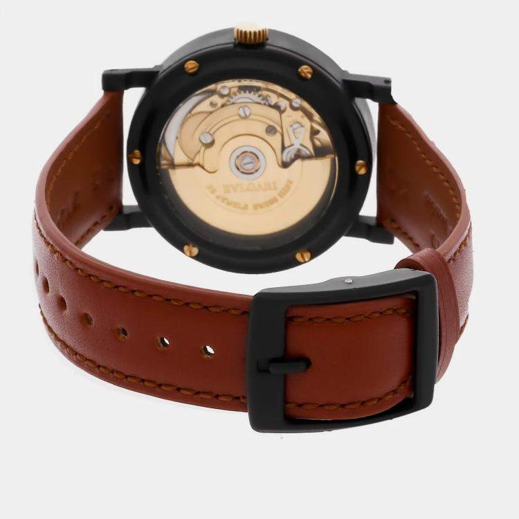 Pre Owned Bvlgari Black Carbon Bvlgari Bvlgari BB33VLD Automatic Women's Wristwatch 33 mm