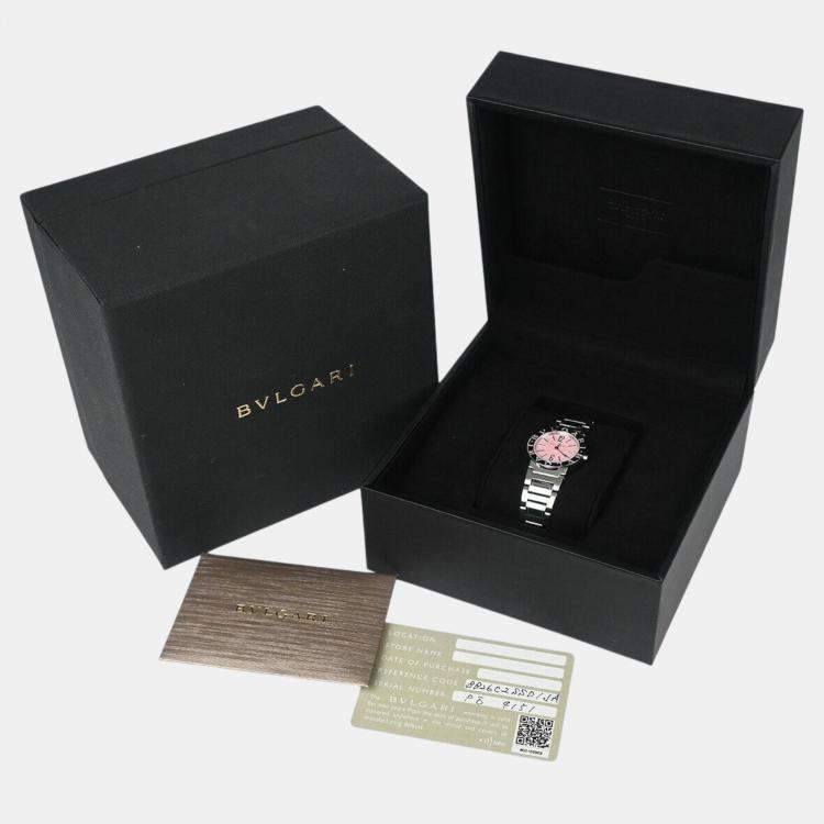 Pre Owned Bvlgari Pink Stainless Steel Bvlgari Bvlgari BB26C2SSD Quartz Women's Wristwatch 25 mm