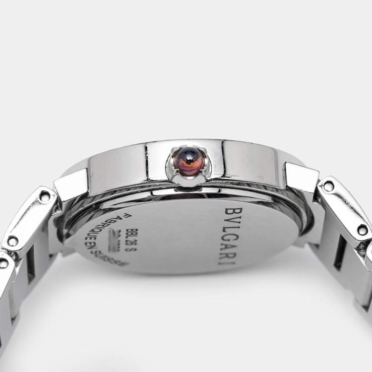Pre Owned Bvlgari Purple Diamond Stainless Steel Bvlgari Bvlgari 102606 Women's Wristwatch 26 mm 