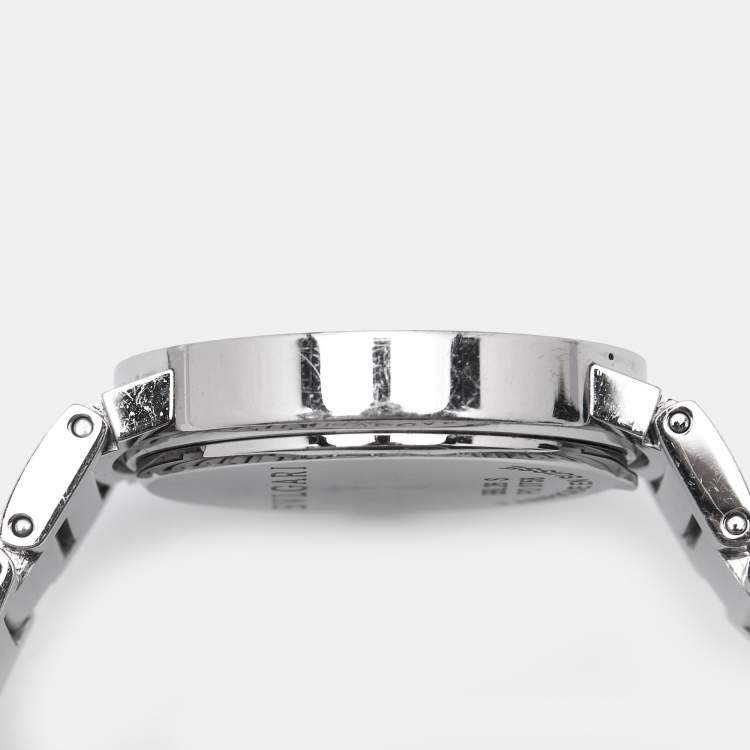 Pre Owned Bvlgari Purple Diamond Stainless Steel Bvlgari Bvlgari 102606 Women's Wristwatch 26 mm 