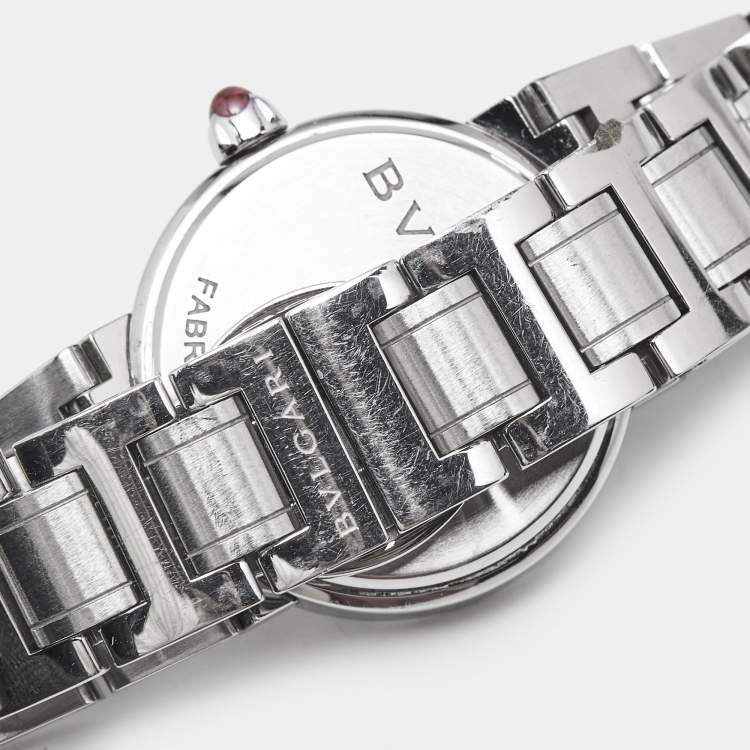 Pre Owned Bvlgari Purple Diamond Stainless Steel Bvlgari Bvlgari 102606 Women's Wristwatch 26 mm 