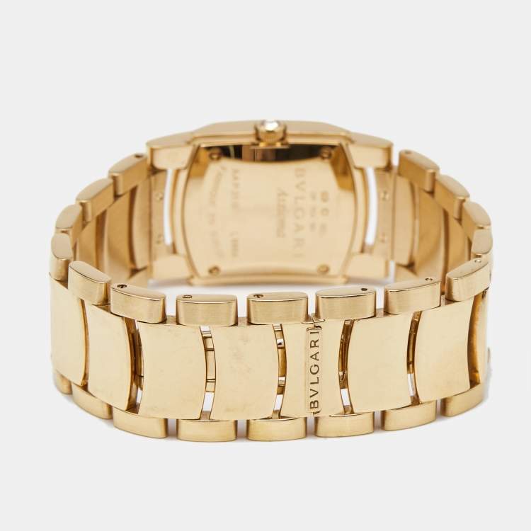 Pre Owned Bvlgari Black Diamond 18k Rose Gold Assioma AAP31BGD1G Women's Wristwatch 31 mm 