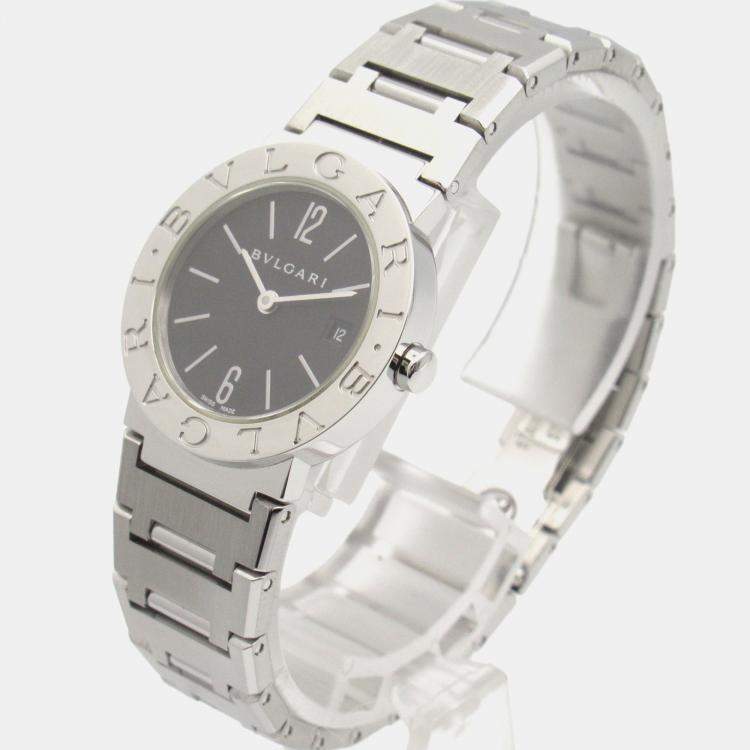 Pre Owned Bvlgari Black Stainless Steel Bvlgari Bvlgari BB26SS Quartz Women's Wristwatch 26 mm