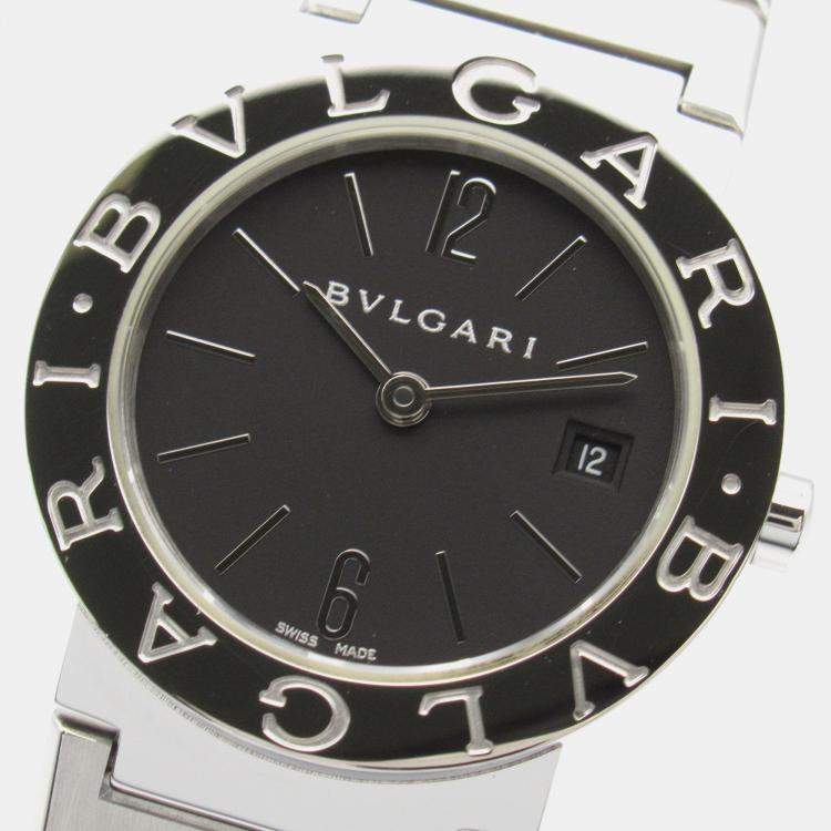 Pre Owned Bvlgari Black Stainless Steel Bvlgari Bvlgari BB26SS Quartz Women's Wristwatch 26 mm
