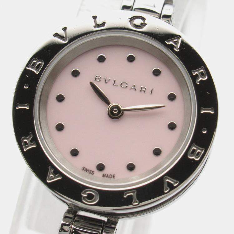 Pre Owned Bvlgari Pink Stainless Steel B.Zero1 BZ23S Quartz Women's Wristwatch 23 mm