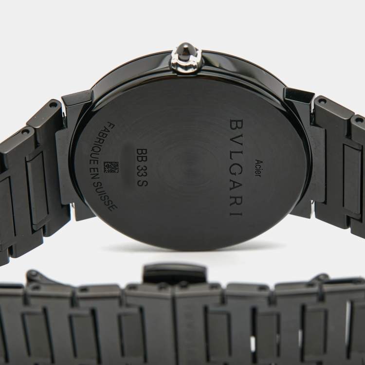 Pre Owned Bvlgari Black PVD Coated Stainless Steel Bvlgari Bvlgari 103557 Women's Wristwatch 33 mm