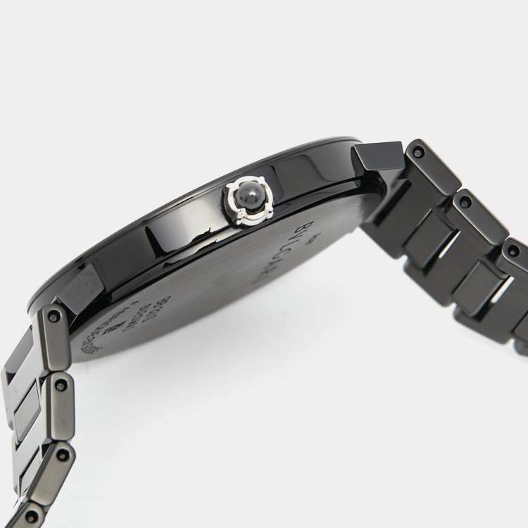 Pre Owned Bvlgari Black PVD Coated Stainless Steel Bvlgari Bvlgari 103557 Women's Wristwatch 33 mm