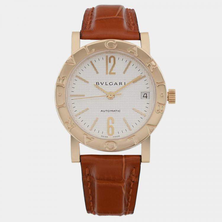 Pre Owned Bvlgari BB33GL Automatic White Dial 18K Yellow Gold Women's Wristwatch 33 mm
