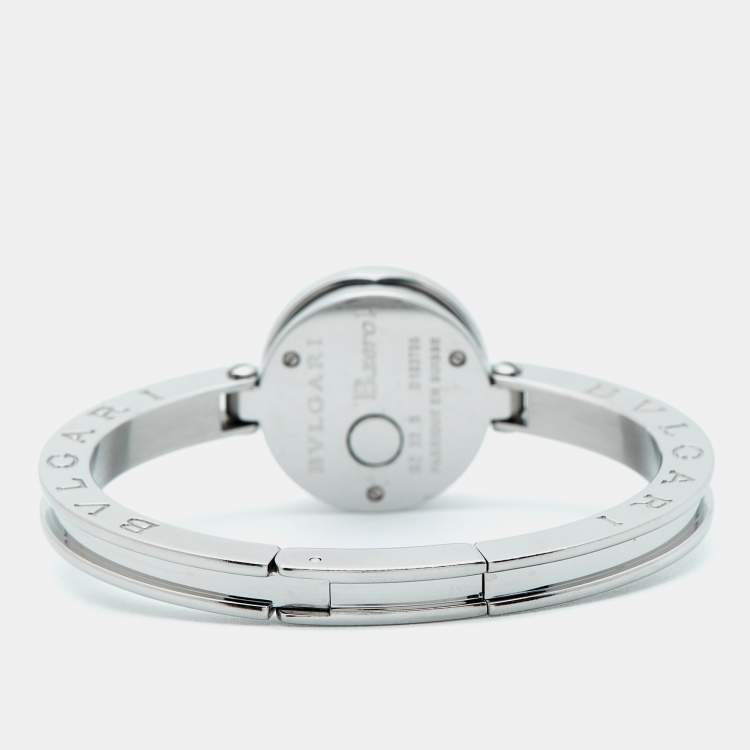 Pre Owned Bvlgari B.Zero1 BZ22S Blue Mother of Pearl Topaz Stainless Steel Women's Wristwatch 22 mm
