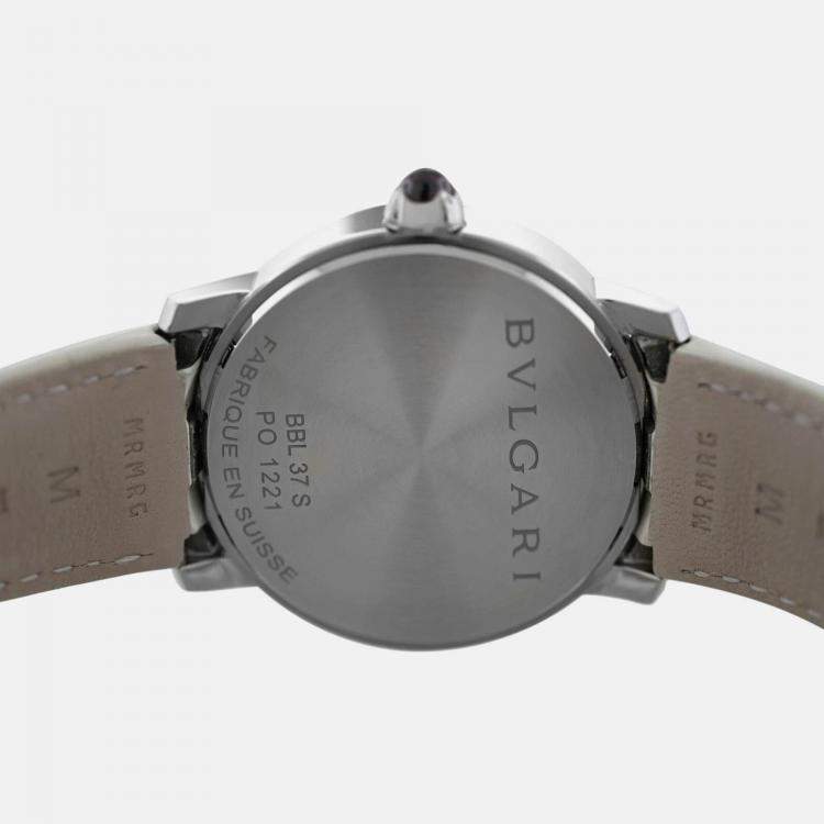Pre Owned Bvlgari BBLP37S Automatic Diamond Blue MOP 18K Rose Gold Women’s Wristwatch 37 mm