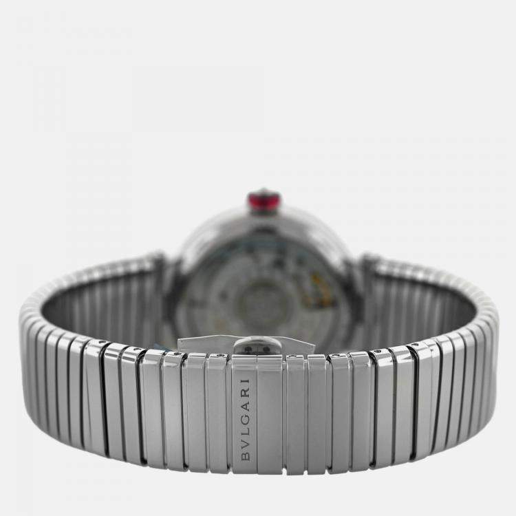 Pre Owned Bvlgari Lvcea LU33S Automatic Diamond Black Stainless Steel Women’s Wristwatch 33 mm