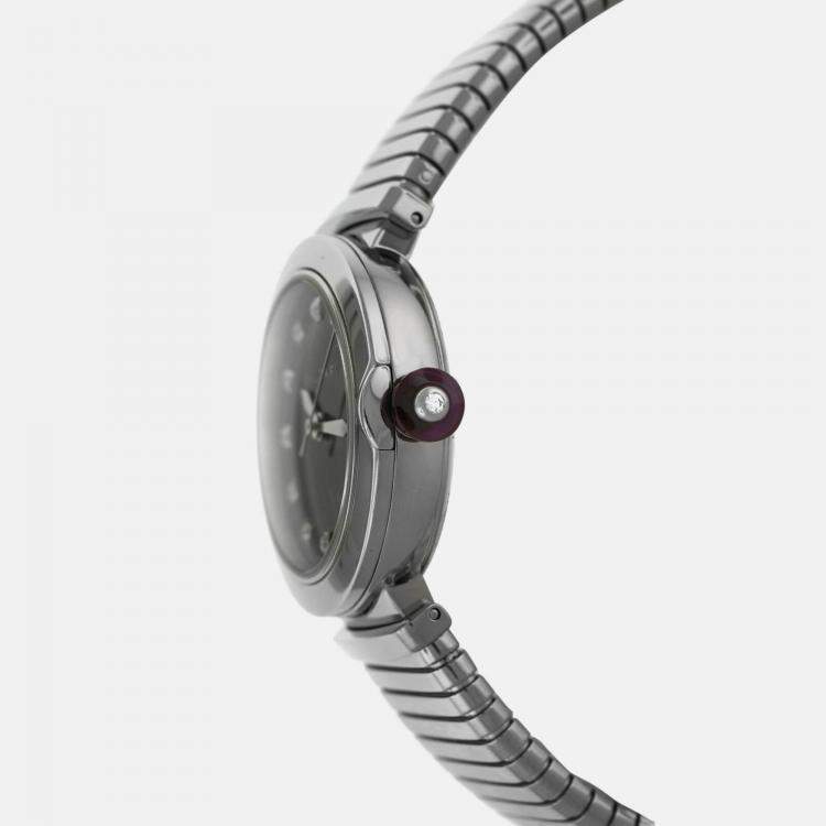 Pre Owned Bvlgari Lvcea LU33S Automatic Diamond Black Stainless Steel Women’s Wristwatch 33 mm