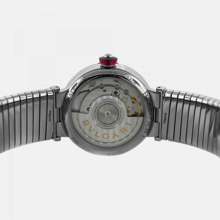 Pre Owned Bvlgari Lvcea LU33S Automatic Diamond Black Stainless Steel Women’s Wristwatch 33 mm