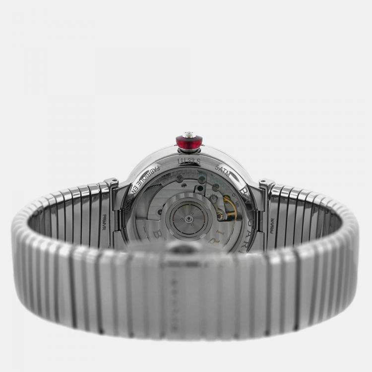 Pre Owned Bvlgari Lvcea LU33S Automatic Diamond Black Stainless Steel Women’s Wristwatch 33 mm