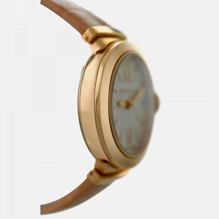 Pre Owned Bvlgari Lvcea LUP33G Automatic Silver 18K Rose Gold Women’s Wristwatch 33 mm