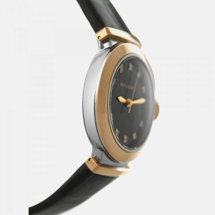 Pre Owned Bvlgari Lvcea LUP36SG Automatic Diamond Burgundy 18K Rose Gold Women’s Wristwatch 36 mm