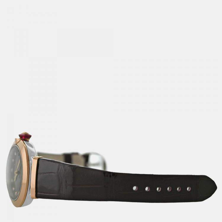 Pre Owned Bvlgari Lvcea LUP36SG Automatic Diamond Burgundy 18K Rose Gold Women’s Wristwatch 36 mm