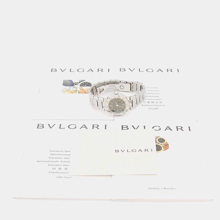 Pre Owned Bvlgari Bvlgari BB23SS Quartz Black Stainless Steel Women's Wristwatch 23 mm
