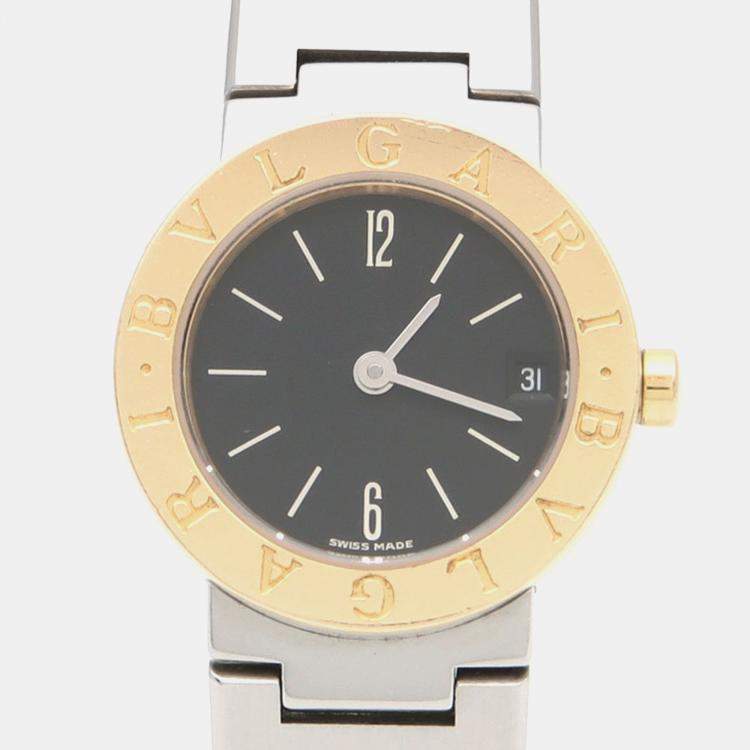 Pre Owned Bvlgari BB23SGD Quartz Black Stainless Steel Women's Wristwatch 23 mm