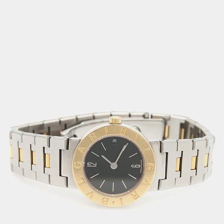 Pre Owned Bvlgari BB23SGD Quartz Black Stainless Steel Women's Wristwatch 23 mm