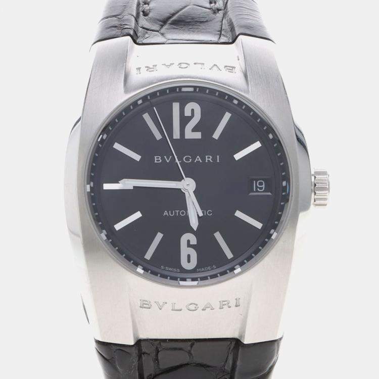 Pre Owned Bvlgari Ergon EG35S Automatic Black Stainless Steel Women's Wristwatch 35 mm